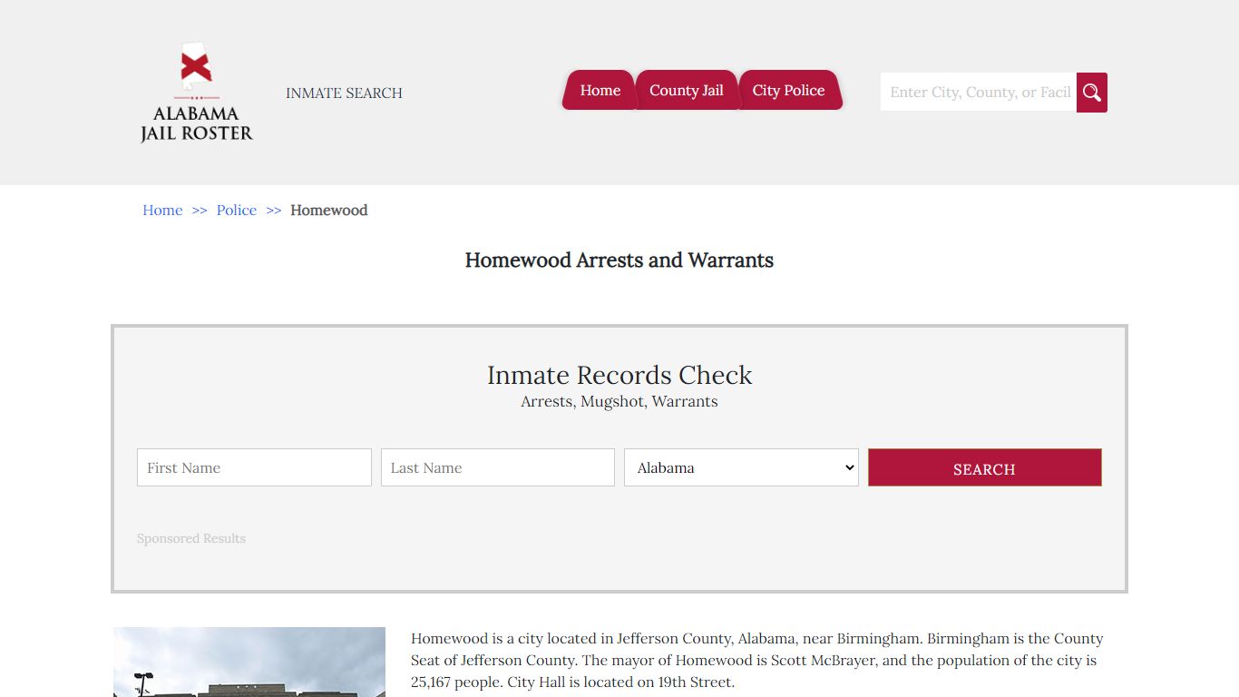 Homewood Arrests and Warrants | Alabama Jail Inmate Search