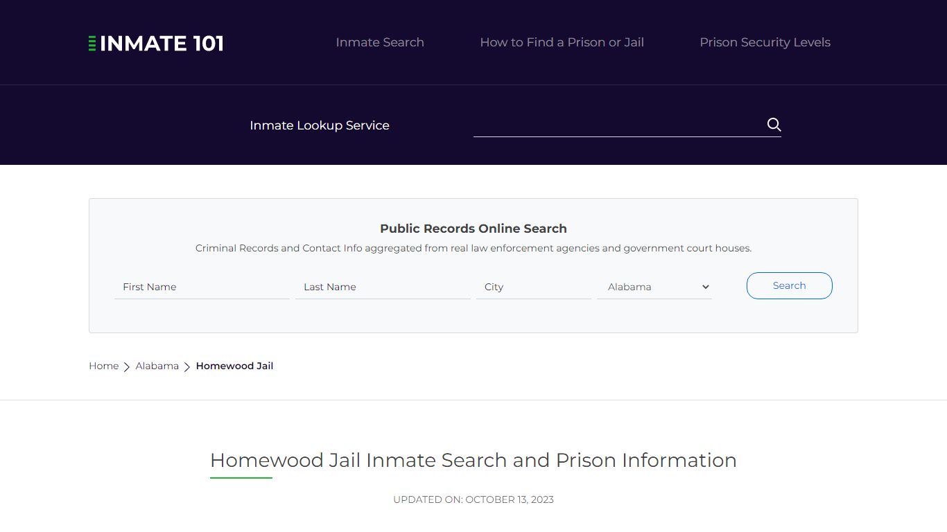 Homewood Jail Inmate Search and Prison Information