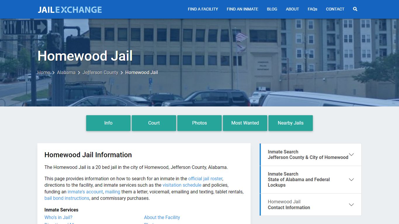 Homewood Jail, AL Inmate Search, Information - Jail Exchange